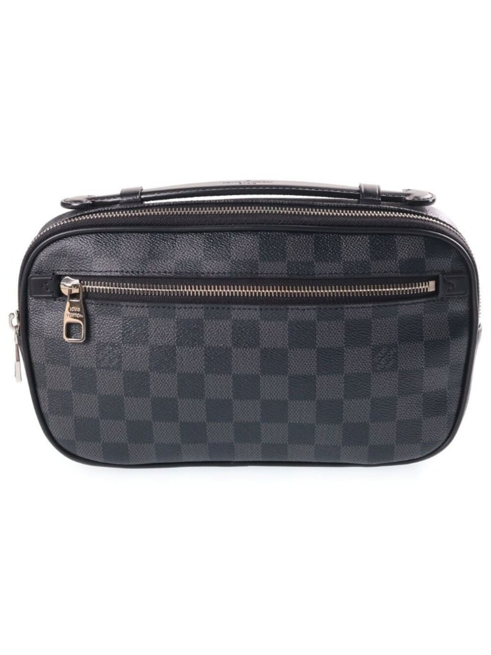 Louis Vuitton Damier Graphite Ambler Leather 2-Way Body Shoulder Bag Black